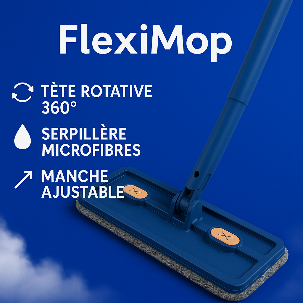 FlexiMop™ - Serpillère 360° à manche auto-essorante