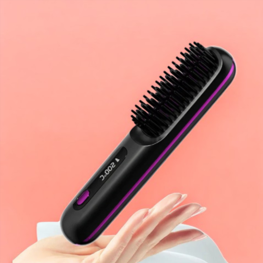 SmoothGlow™ - Brosse Lissante Sans Fil & Anti-Brûlure