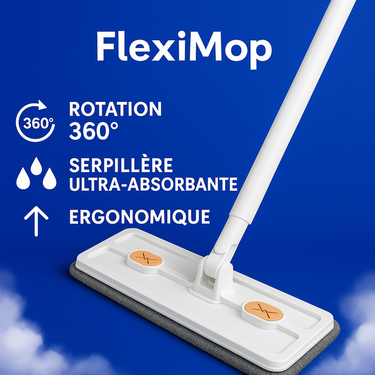 FlexiMop™ - Serpillère 360° à manche auto-essorante