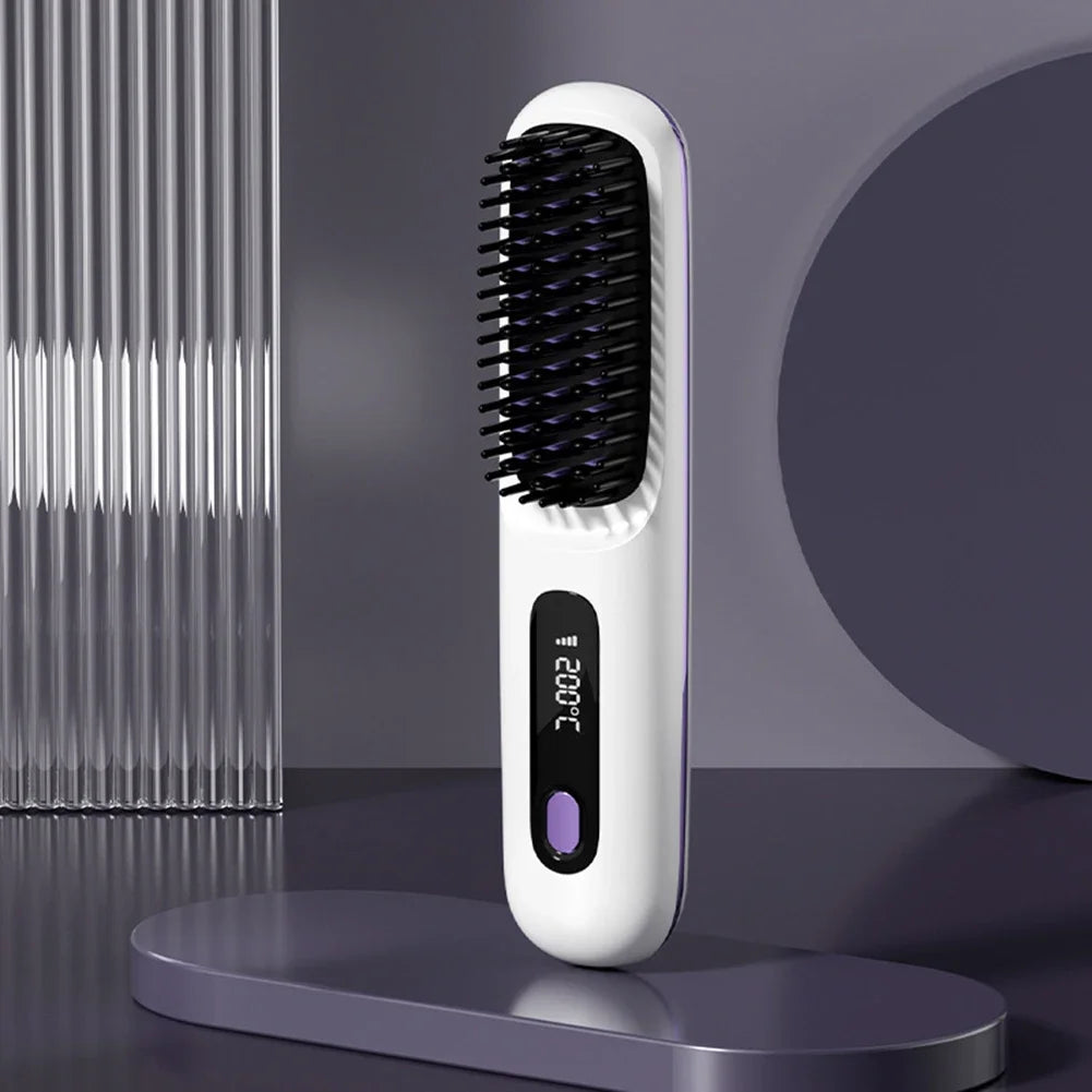 SmoothGlow™ - Brosse Lissante Sans Fil & Anti-Brûlure