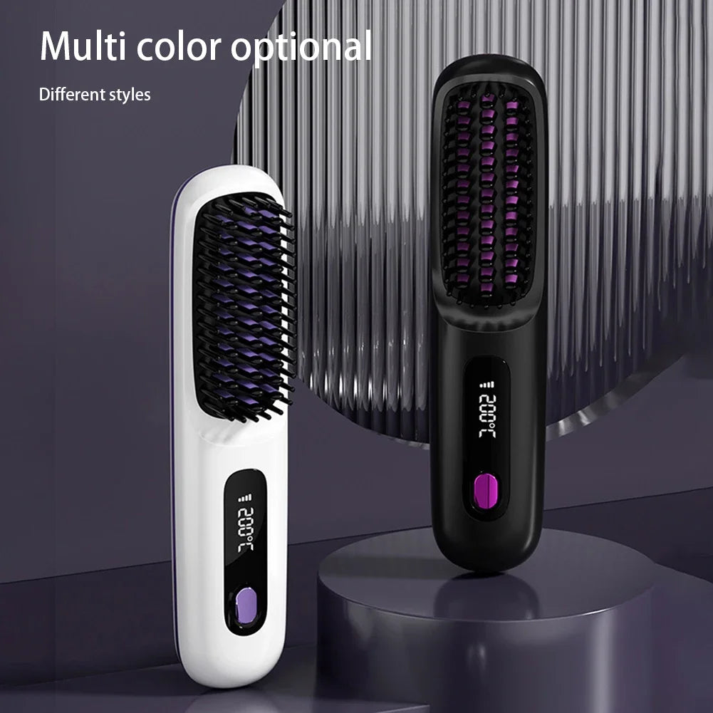 SmoothGlow™ - Brosse Lissante Sans Fil & Anti-Brûlure